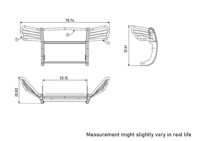 Product of Black Horse Offroad 17TU26MA-PLFB Grille Guard