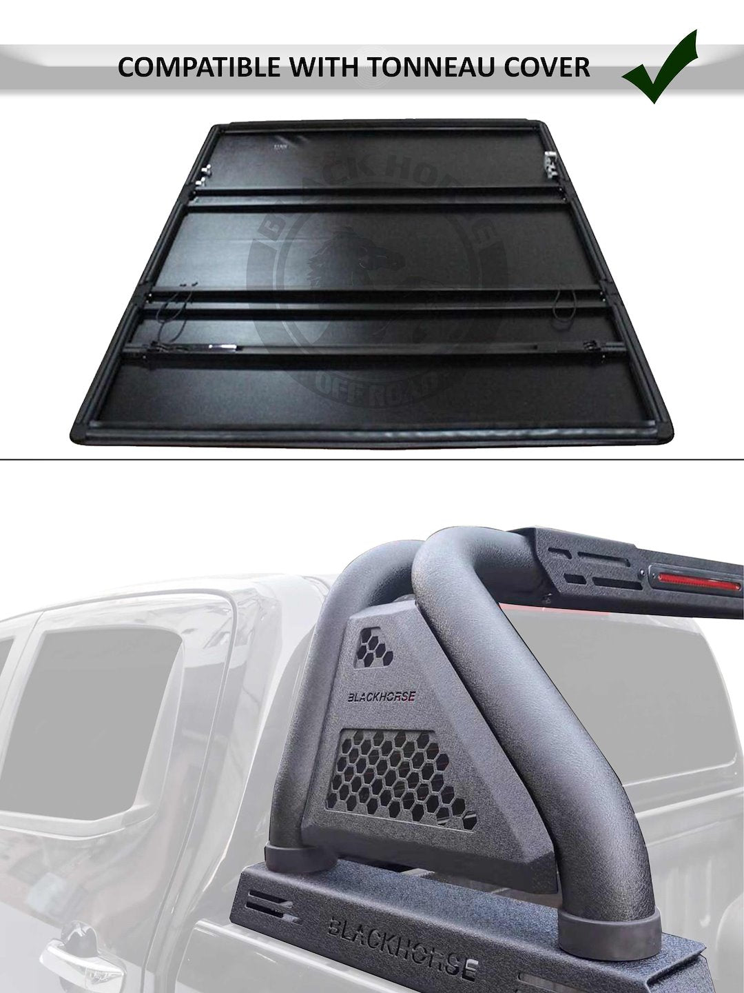 Product of Black Horse Offroad RB01MT Tubular Powder Coated Steel Truck Bed Bar