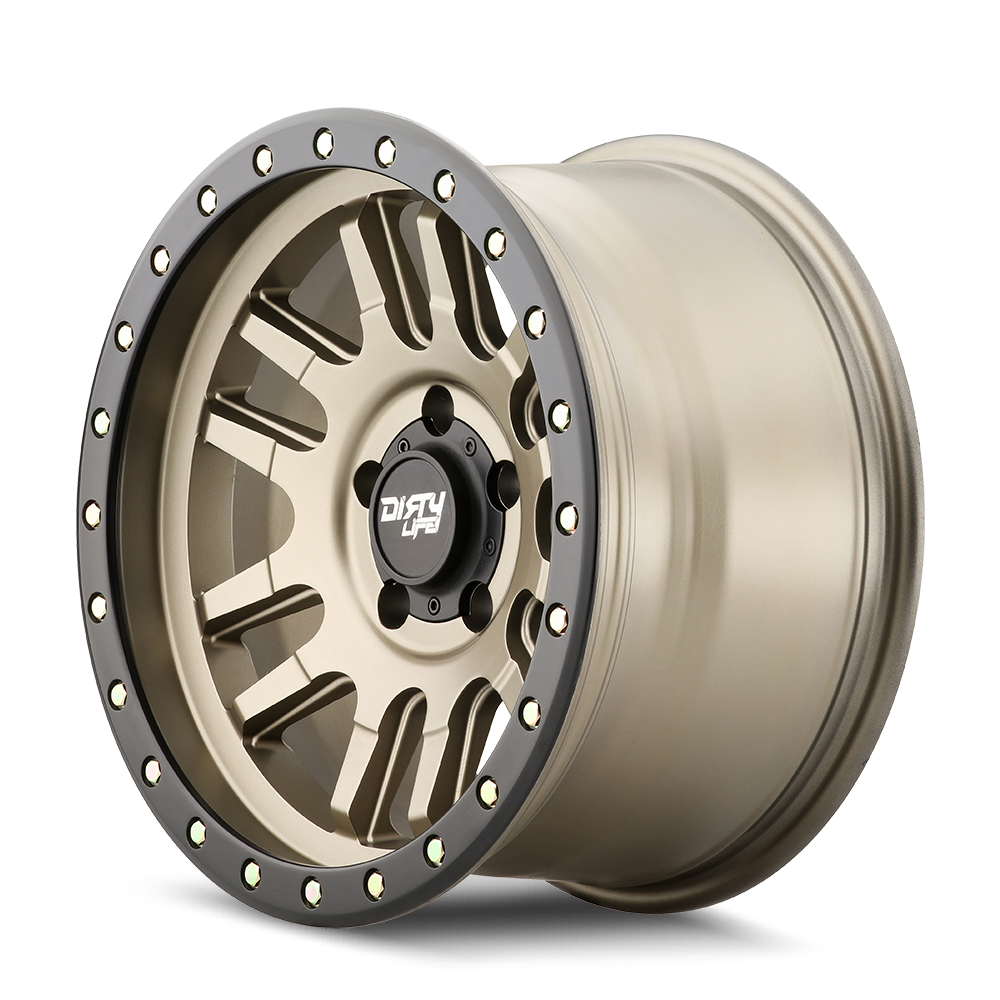Product of Dirty Life Race Wheels 17x9 Gold With Black Lip Wheel - 6x5.50 Bolt Pattern