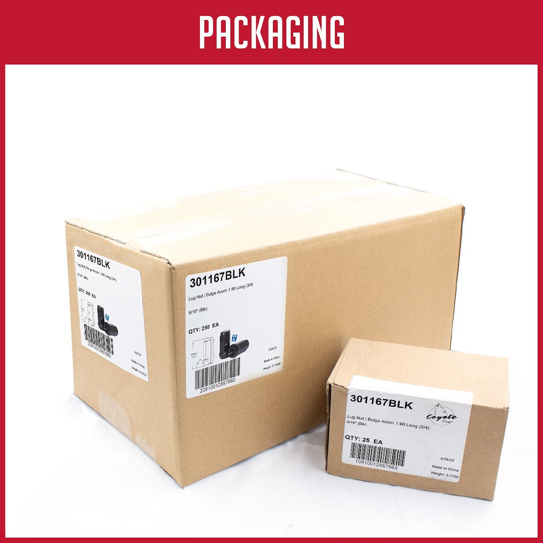 Product of Coyote Wheel Accessories 301167BLK 60 Degree Conical Bulge 9/16x18 Lug Nut