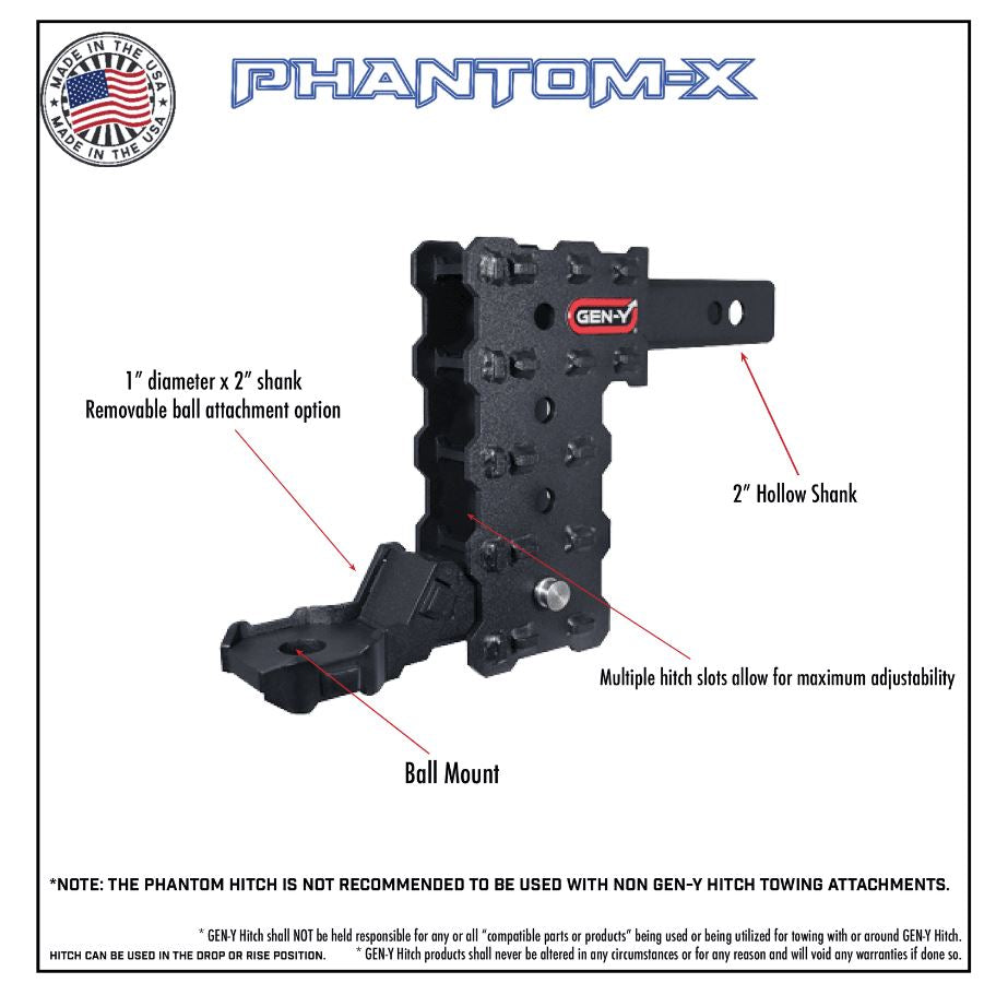 Product of Gen-Y Hitch GH-2414X Receiver Trailer Hitch Ball Mount