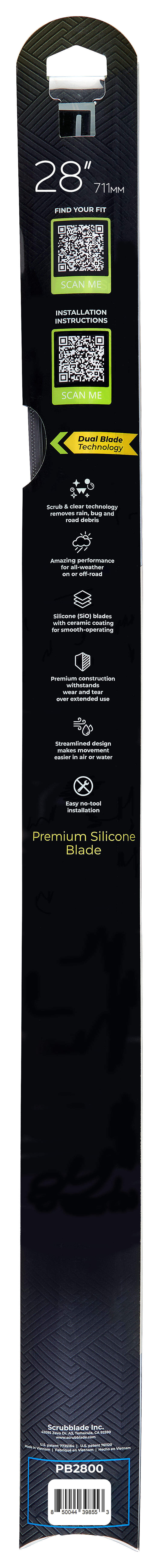 Scrubblade Be2800 Windshield Wiper Blade||||87||scrbe2800||1918726