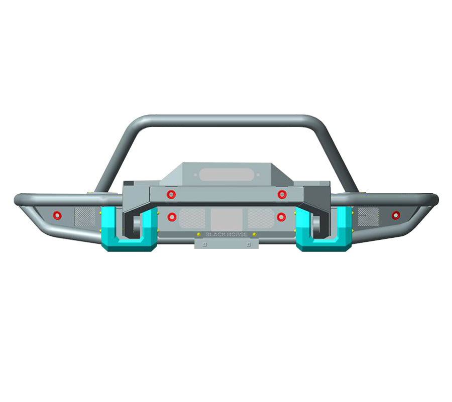 Product of Black Horse Offroad AFB-FB22HD Armour Steel Powder Coated Bumper