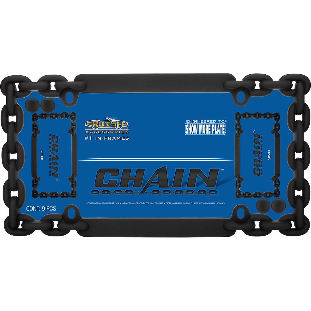Cruiser 20500 License Plate Frame||20500_P01-Chain_Black-Inpack.Jpg||86||c3420500||1155881