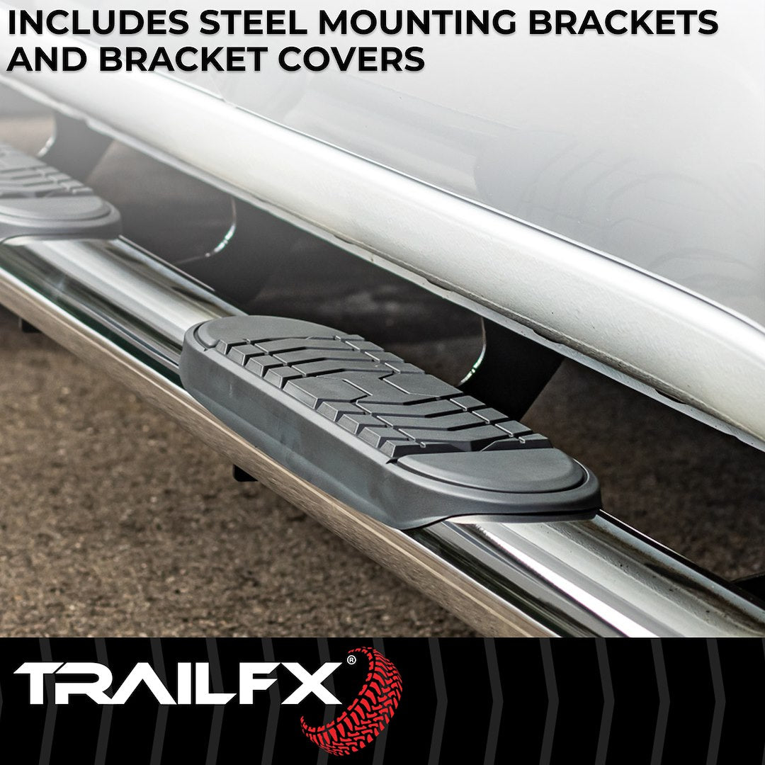 Product of TrailFX A7066S TFX 5" Oval Bent Side Bars Nerf Bar With Surface Steps