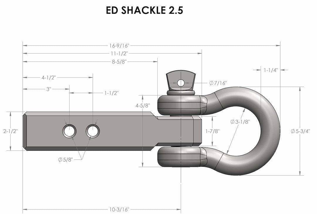 Bulletproof Hitches Ed25shackle D-Ring||2.5 Shackle (2).Jpg||91||bphed25shackl||1436200