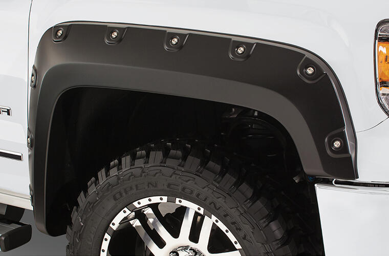 Product of Bushwacker 40940-02 Pocket Style/ Exposed Fasteners Black Fender Flare - Set Of 4