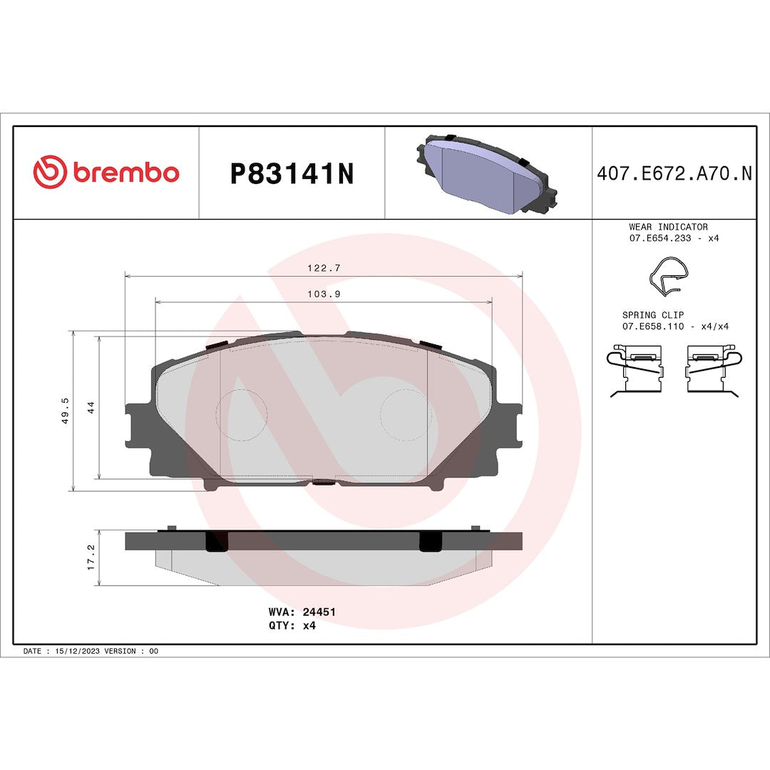 Brembo P83141n Brake Pad||p83141n_Drw.Jpg||88||brmp83141n||1754160