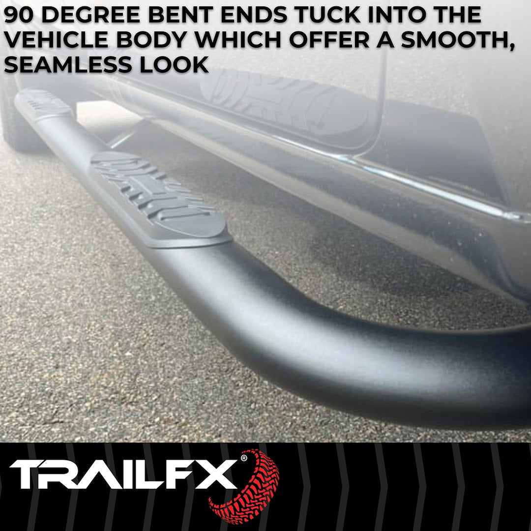 Product of TrailFX A1013B TFX 4" Oval Tube Side Steps Nerf Bar With Surface Steps