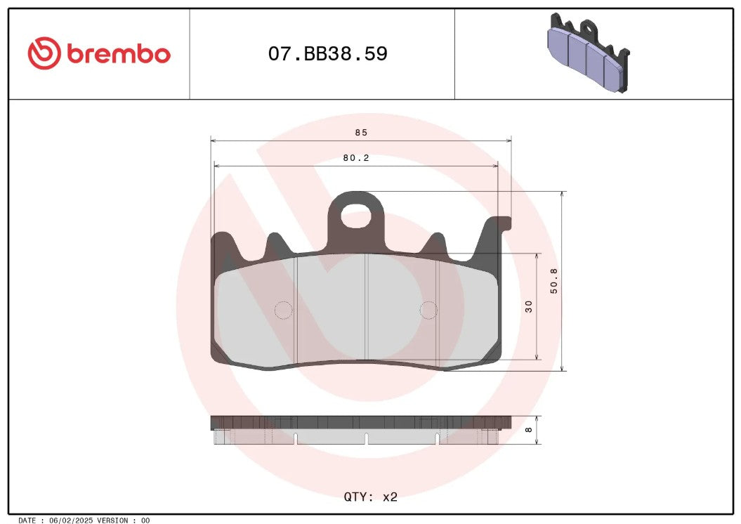 Brembo 07bb3859 Brake Pad||07bb3859_2.Jpg||87||brm07bb3859||2212849