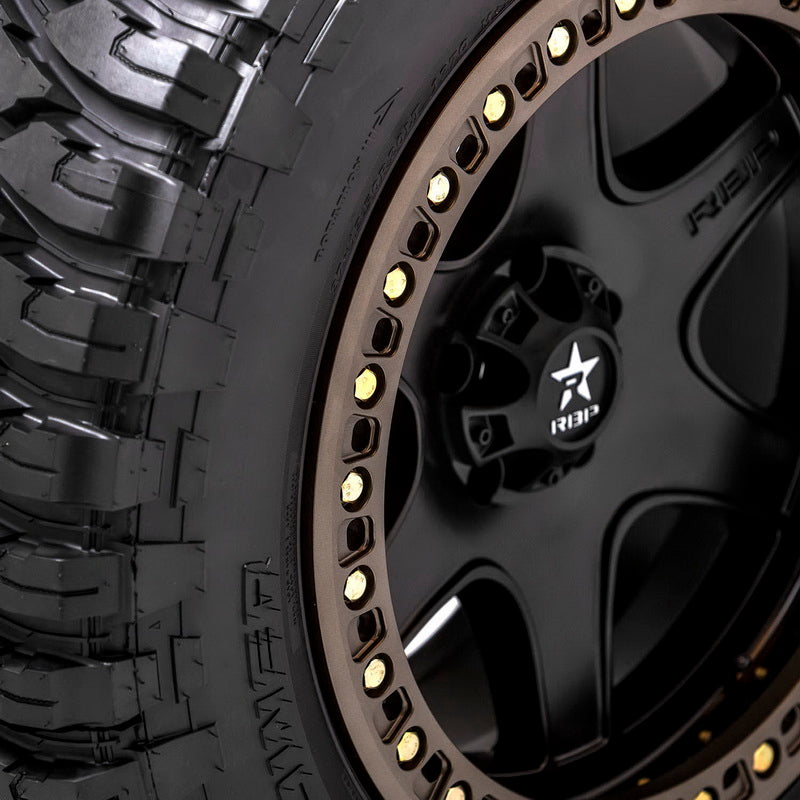 Product of RBP (Rolling Big Power) 20x9 Black With Bronze Bead Lock Ring Wheel - 8x6.50 Bolt Pattern