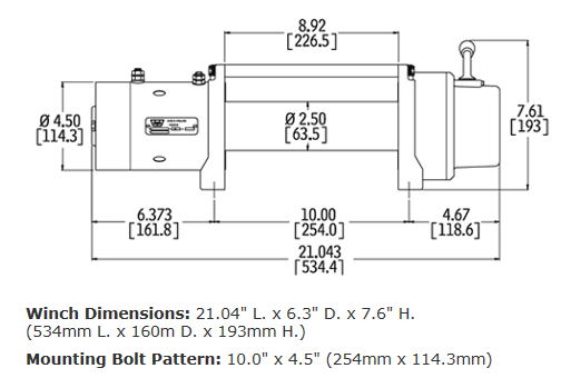 Product of Warn 26502 8000 Pound Vehicle Recovery Winch