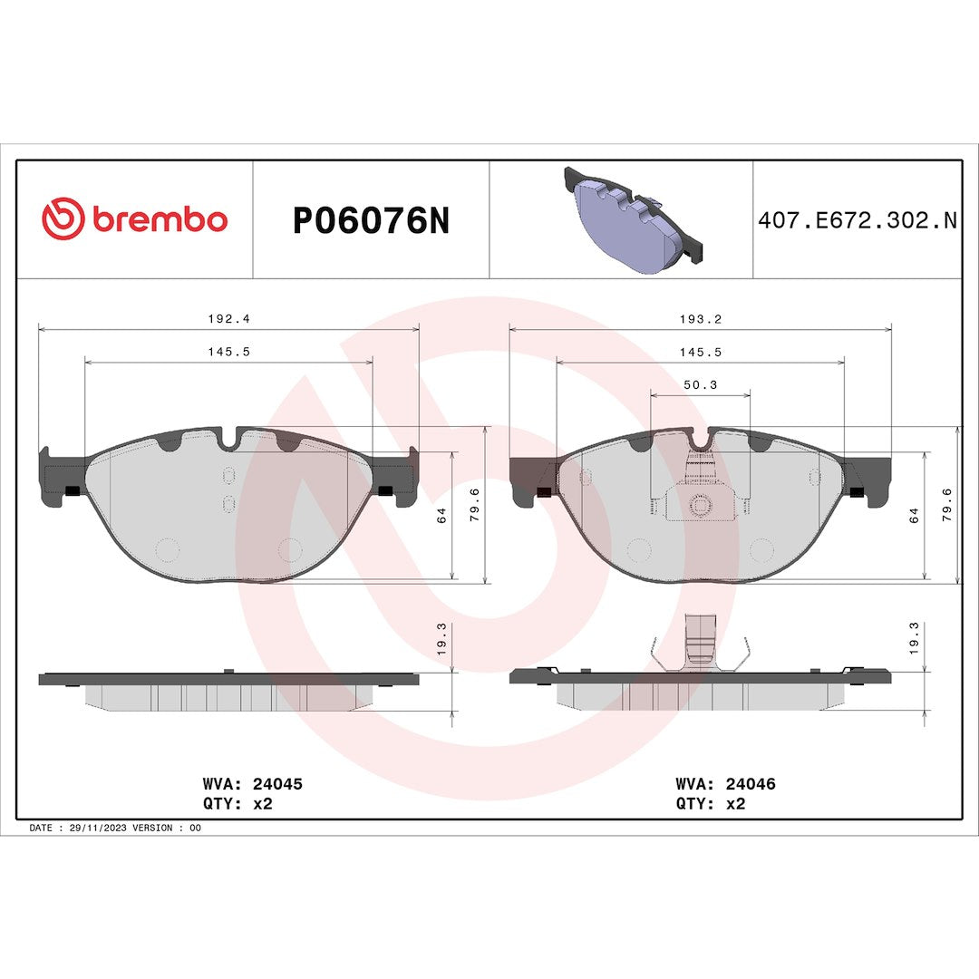 Brembo P06076n Brake Pad||p06076n_Drw.Jpg||89||brmp06076n||1752460
