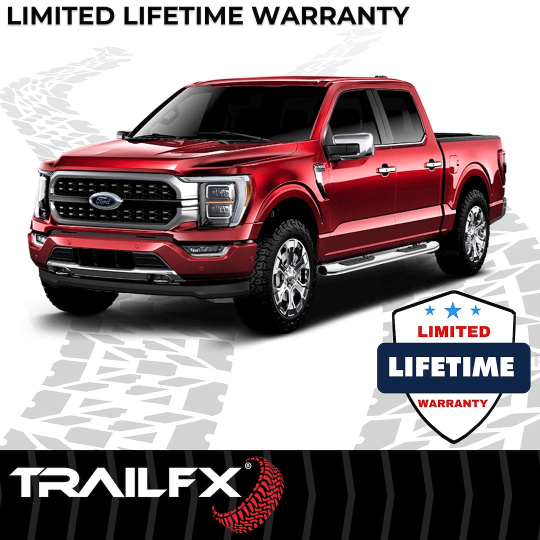 Product of TrailFX A7073S TFX 5" Oval Bent Side Bars Nerf Bar With Surface Steps