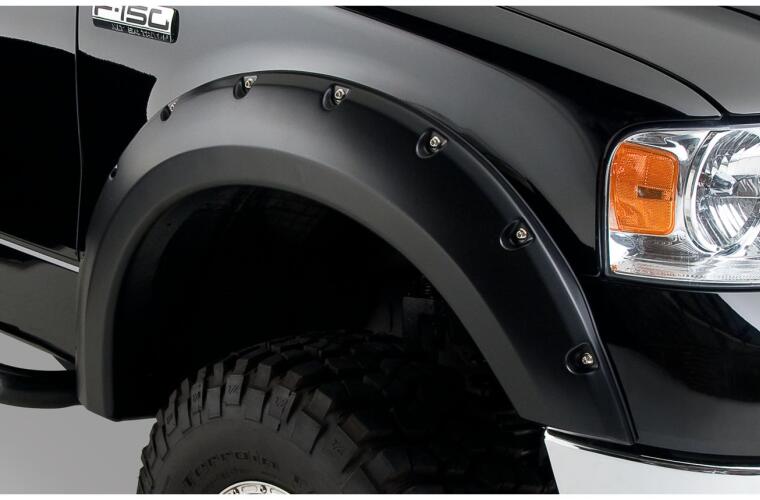 Product of Bushwacker 20916-02 Pocket Style/ Exposed Fasteners Black Fender Flare - Set Of 4