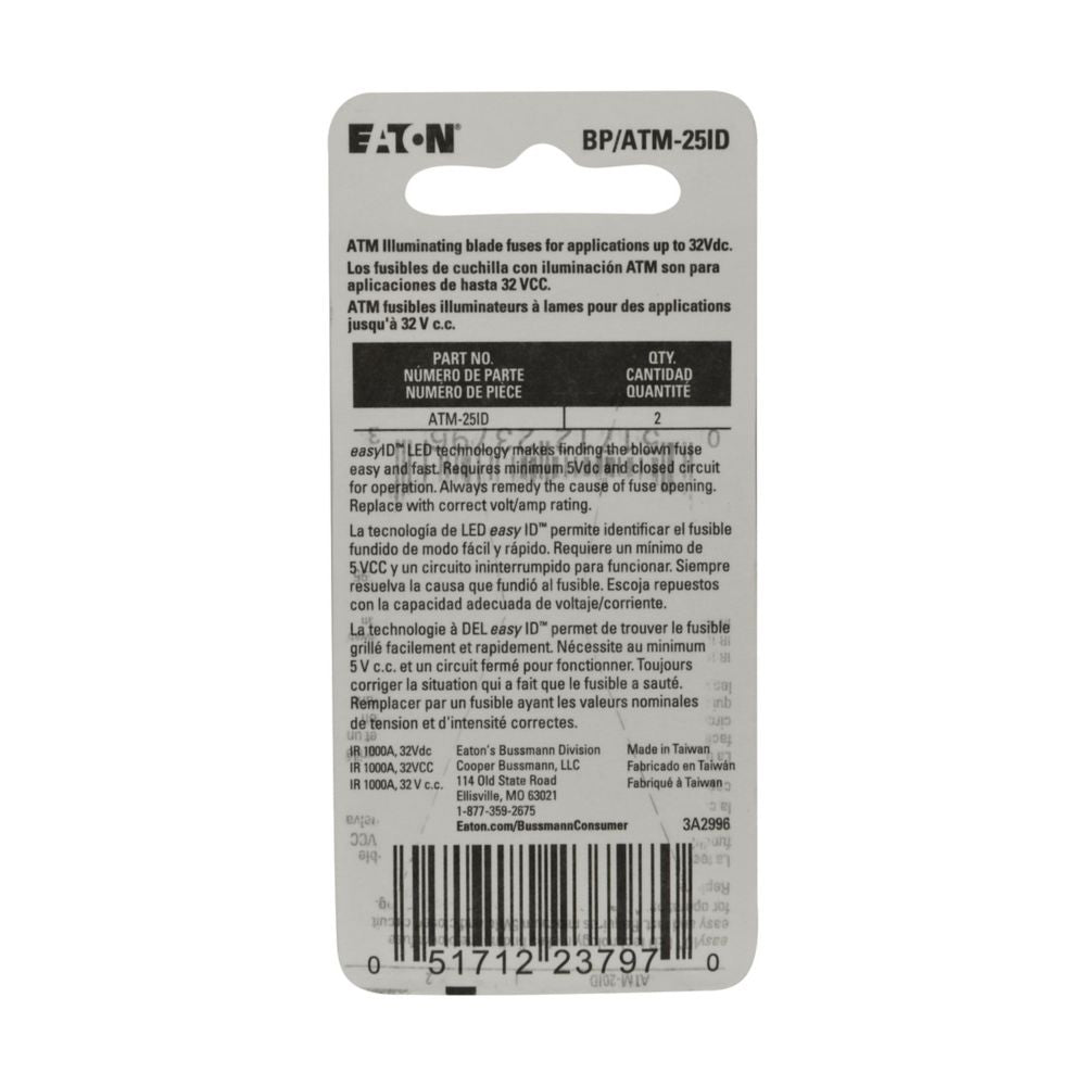 Bussman Bp/Atm-25id Fuse||bpatm-25id_1.Jpg||86||b6pbpatm25id||951362