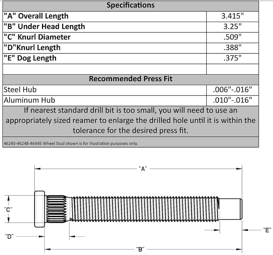 Moroso Performance 46245 Wheel Stud||46245_1.Jpg||86||m2846245||1370259