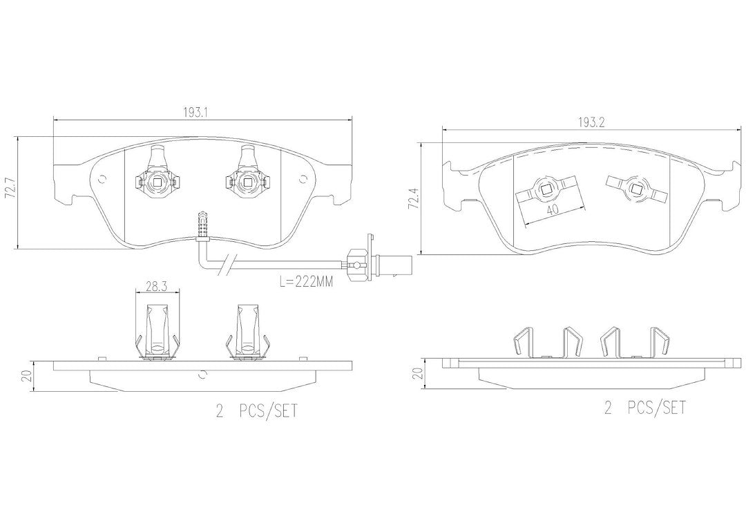 Product of Brembo P85102N Brake Pad - Set Of 4
