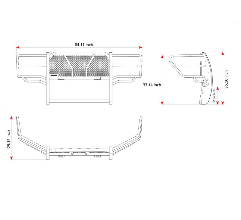 Black Horse Offroad Ru-Fof211-B Grille Guard||ru-Fof211-B_5.Jpeg||89||blkrufof211b||2239283