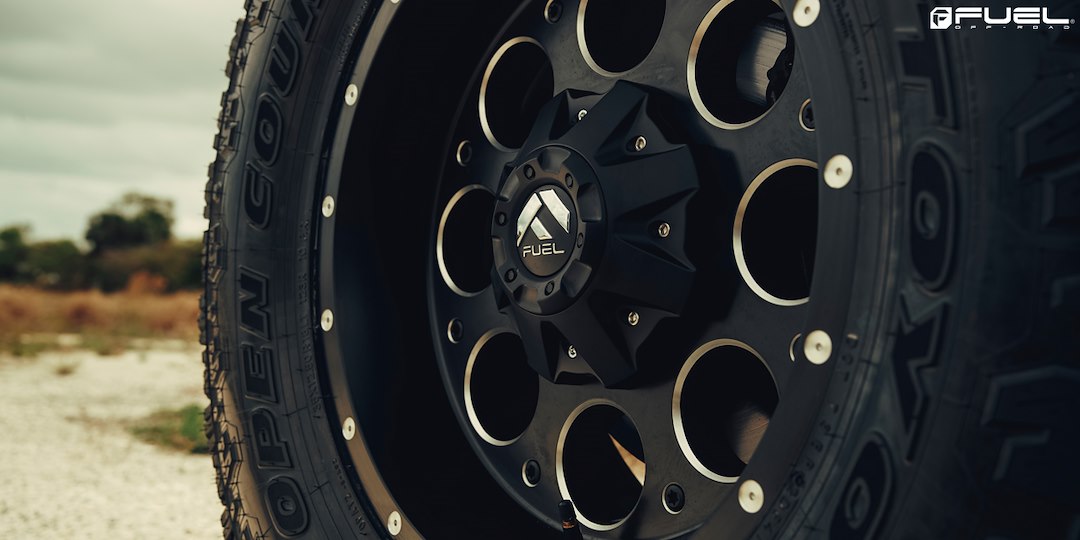 Product of Fuel Off Road 15x8 Black With Natural Accents Wheel - 5x4.75 Bolt Pattern