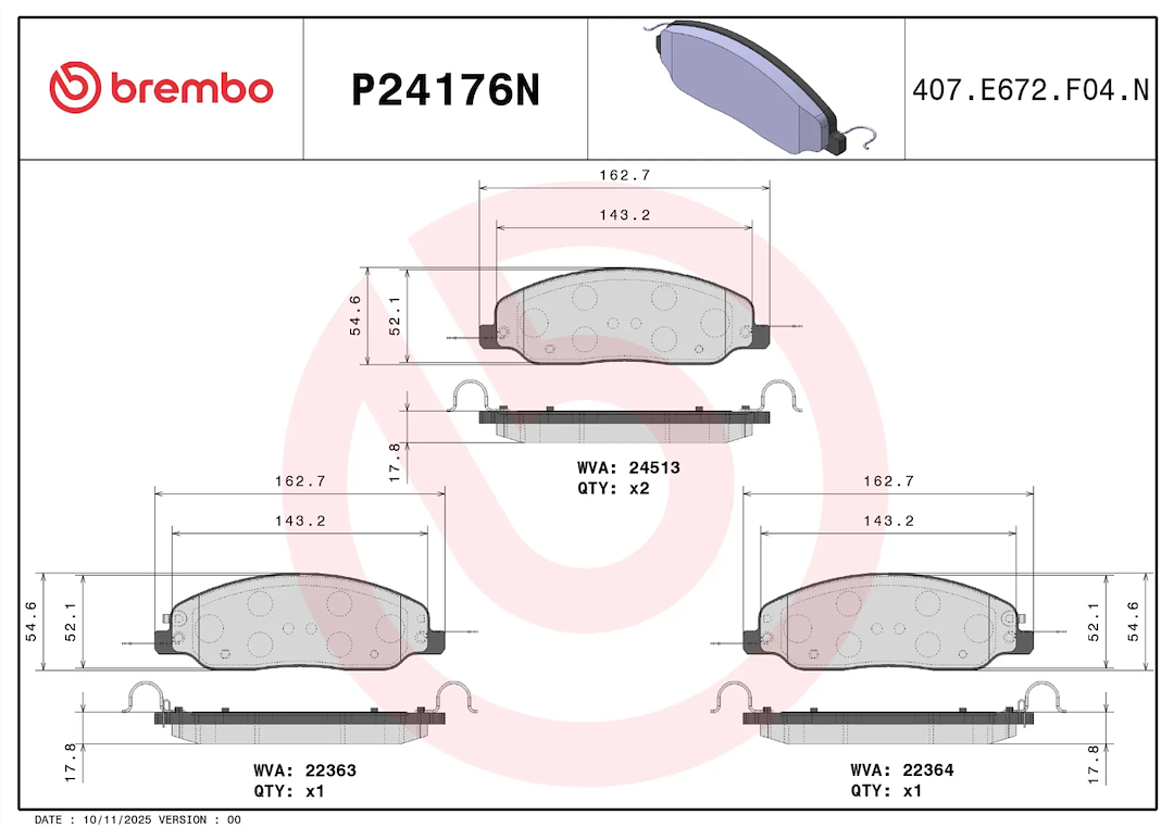 Brembo P24176n Brake Pad||p24176n_1.Png||86||brmp24176n||2104563