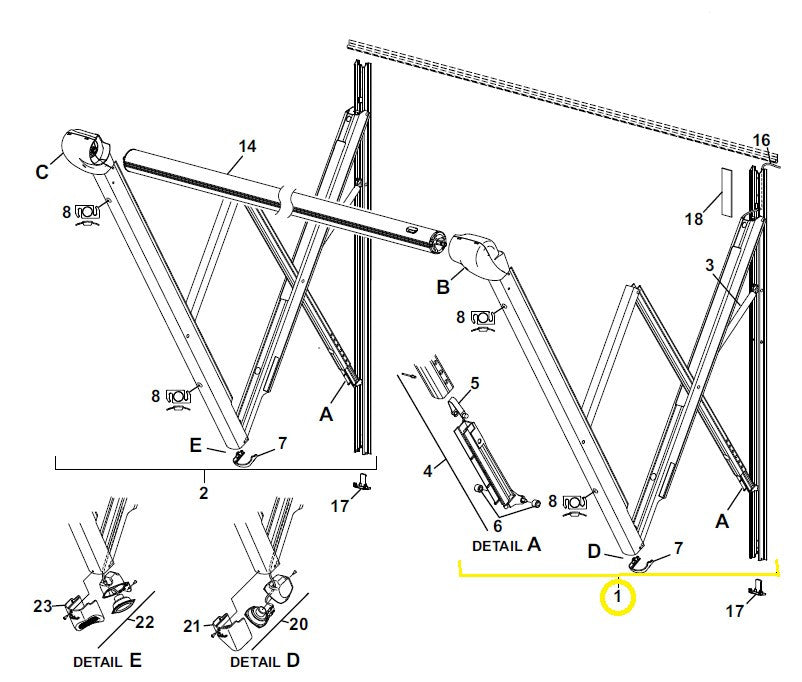 Carefree Rv R001988blk Awning Arm||r001988blk.Jpg||85||c6fr001988blk||2214098