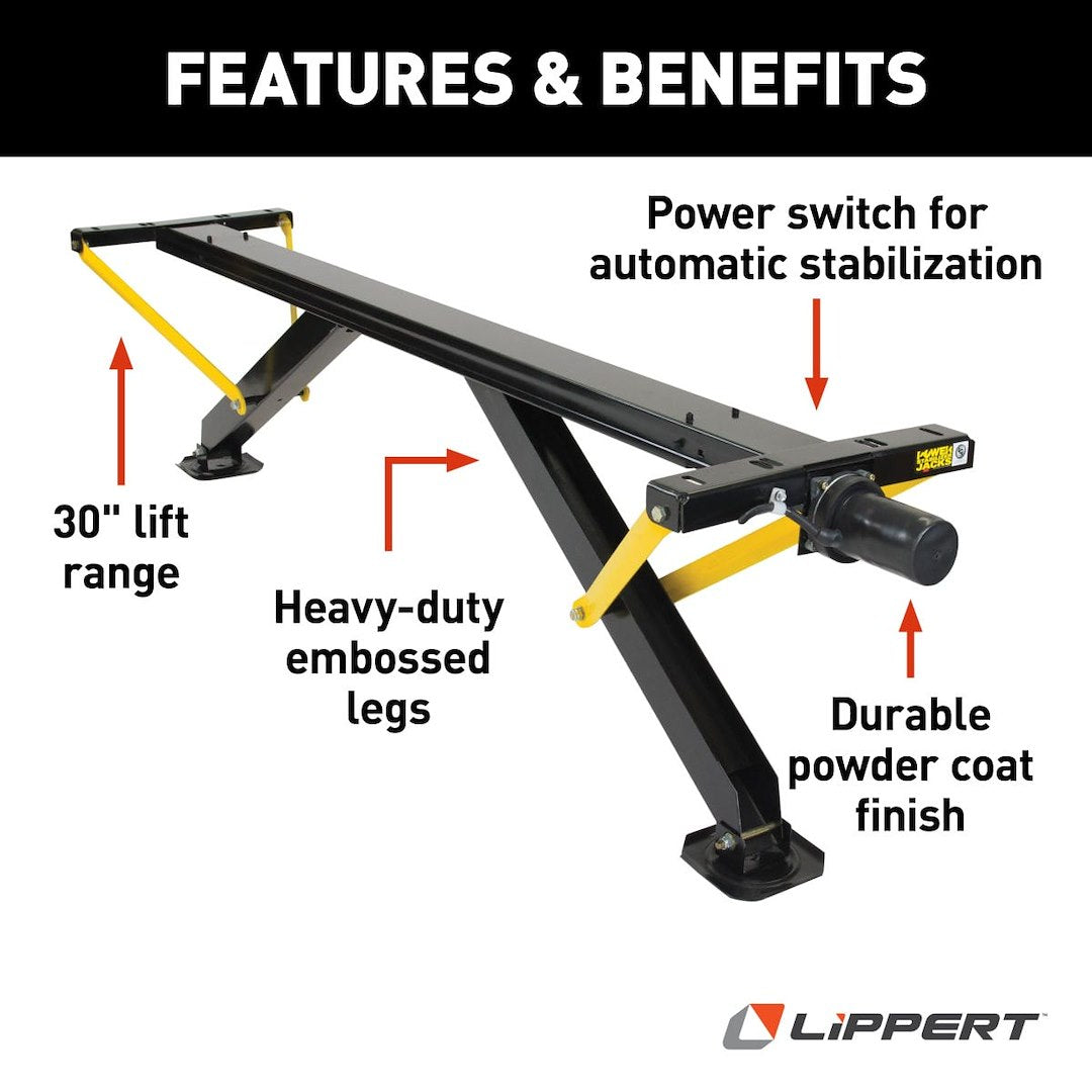 Product of Lippert Components 298707 Electric Cross Frame Stabilizer Trailer Stabilizer Jack Stand