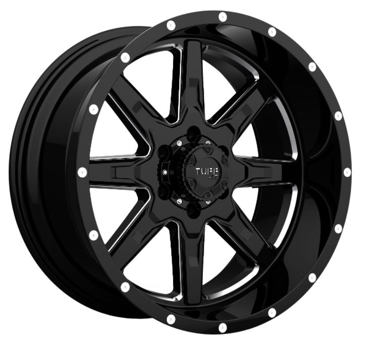 Product of Tuff Wheels 22x10 Black With Natural Accents Wheel - 5x4.50 Bolt Pattern