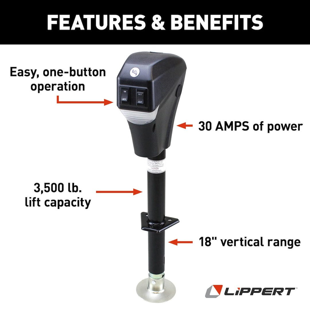 Product of Lippert Components 285318 3500 Pound Electric Trailer Tongue Jack