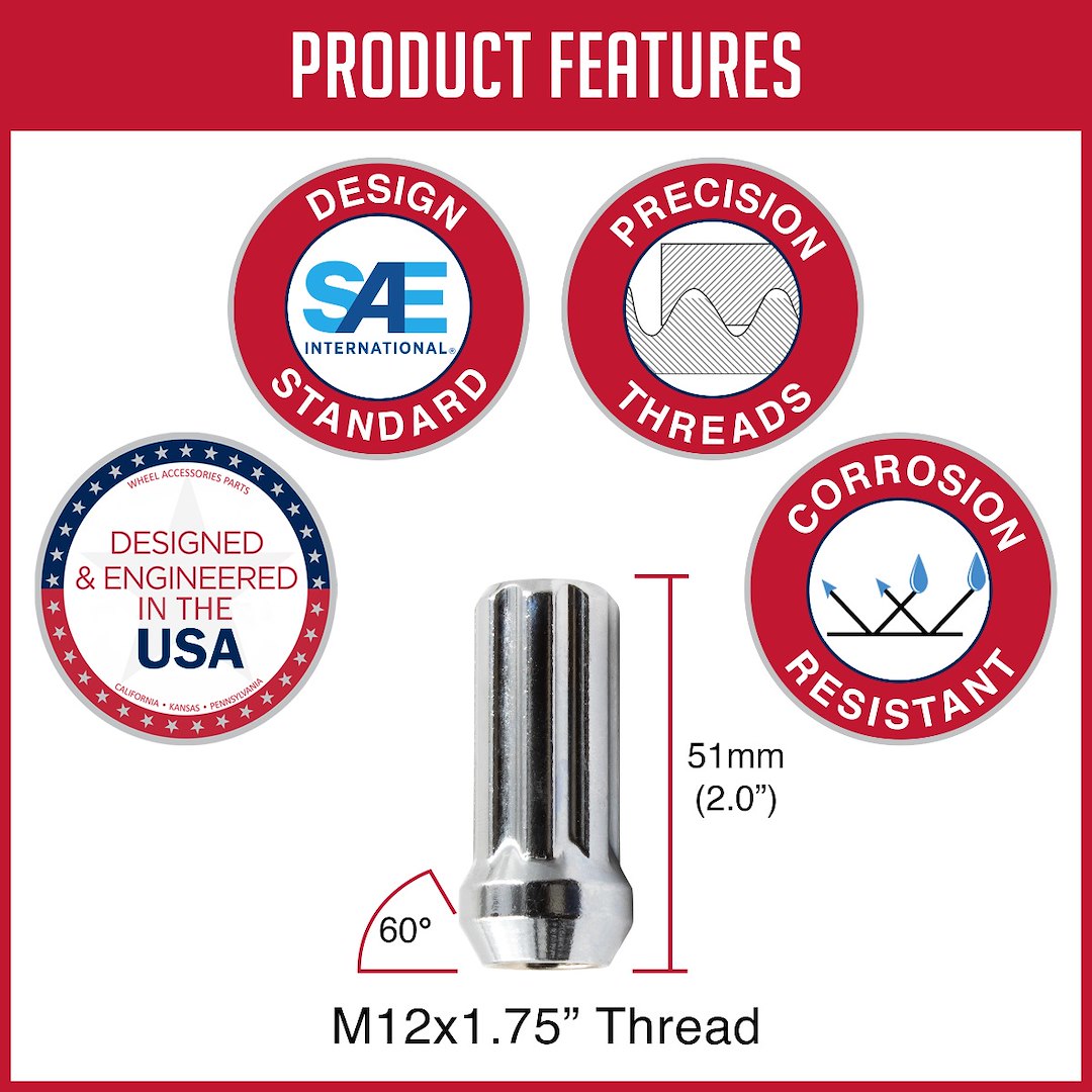 Product of Coyote Wheel Accessories 331150 60 Degree Conical 12x1.75 Lug Nut