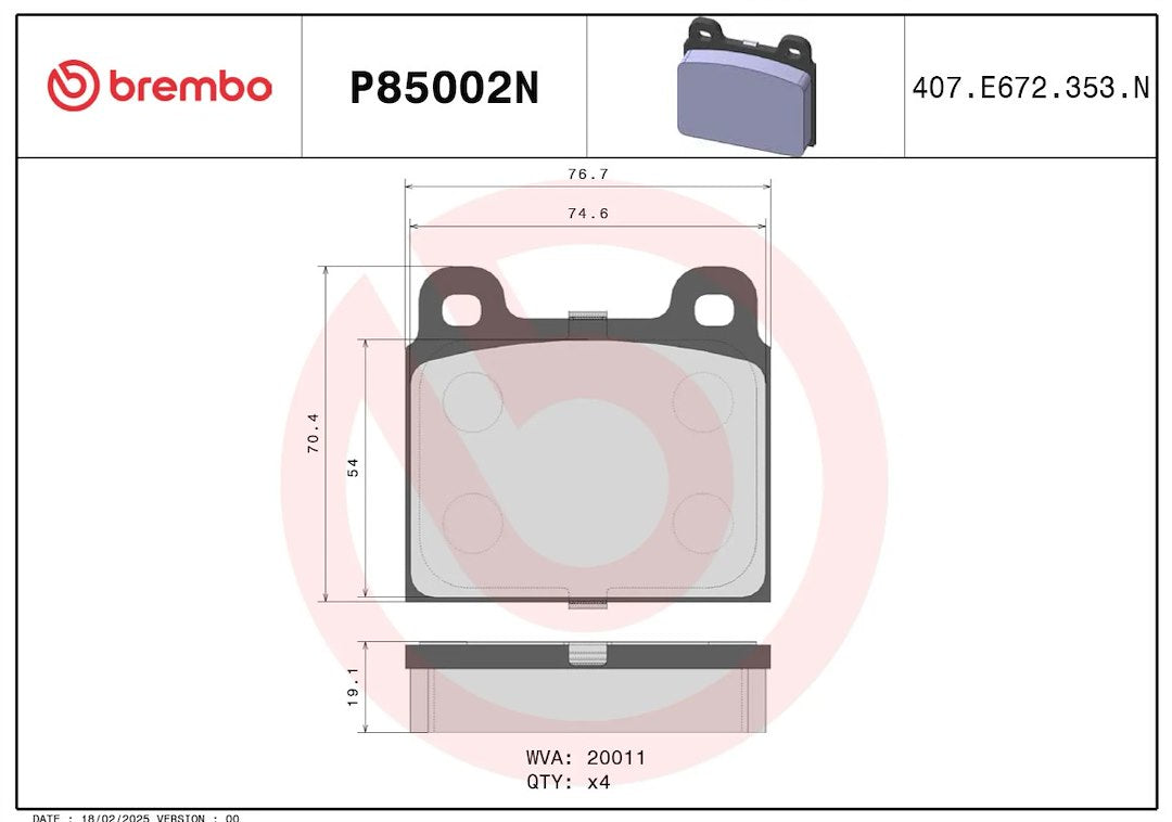 Brembo P85002n Brake Pad||p85002n_2.Jpg||86||brmp85002n||2091773