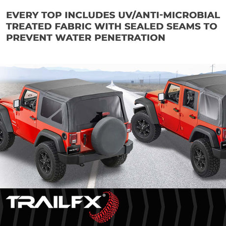 Product of TrailFX JTOE001 Standard Top Black Diamond Fabric Soft Top