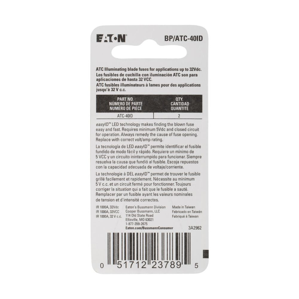 Bussman Bp/Atc-40id Fuse||bpatc-40id_1.Jpg||86||b6pbpatc40id||1087606