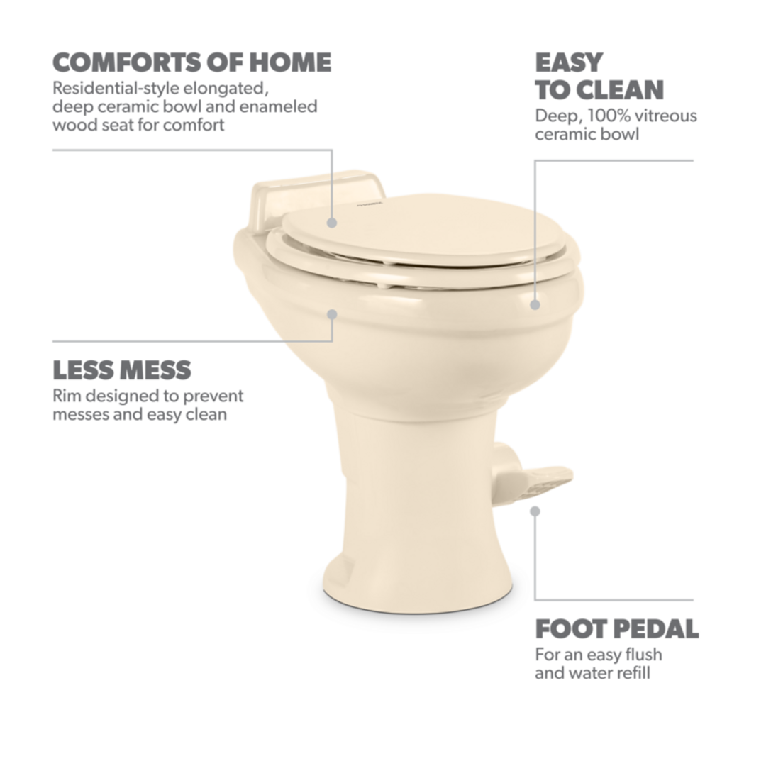 Product of Dometic 302320083 Permanent Full Bowl Flush Toilet , 18-1/4 Inch