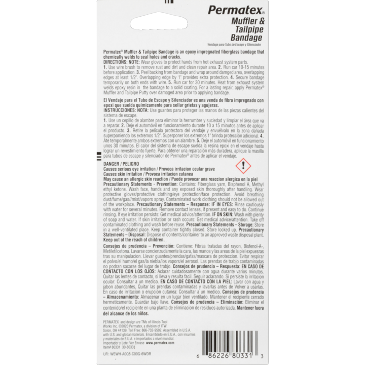 Product of Permatex 80331 Exhaust System Repair Kit