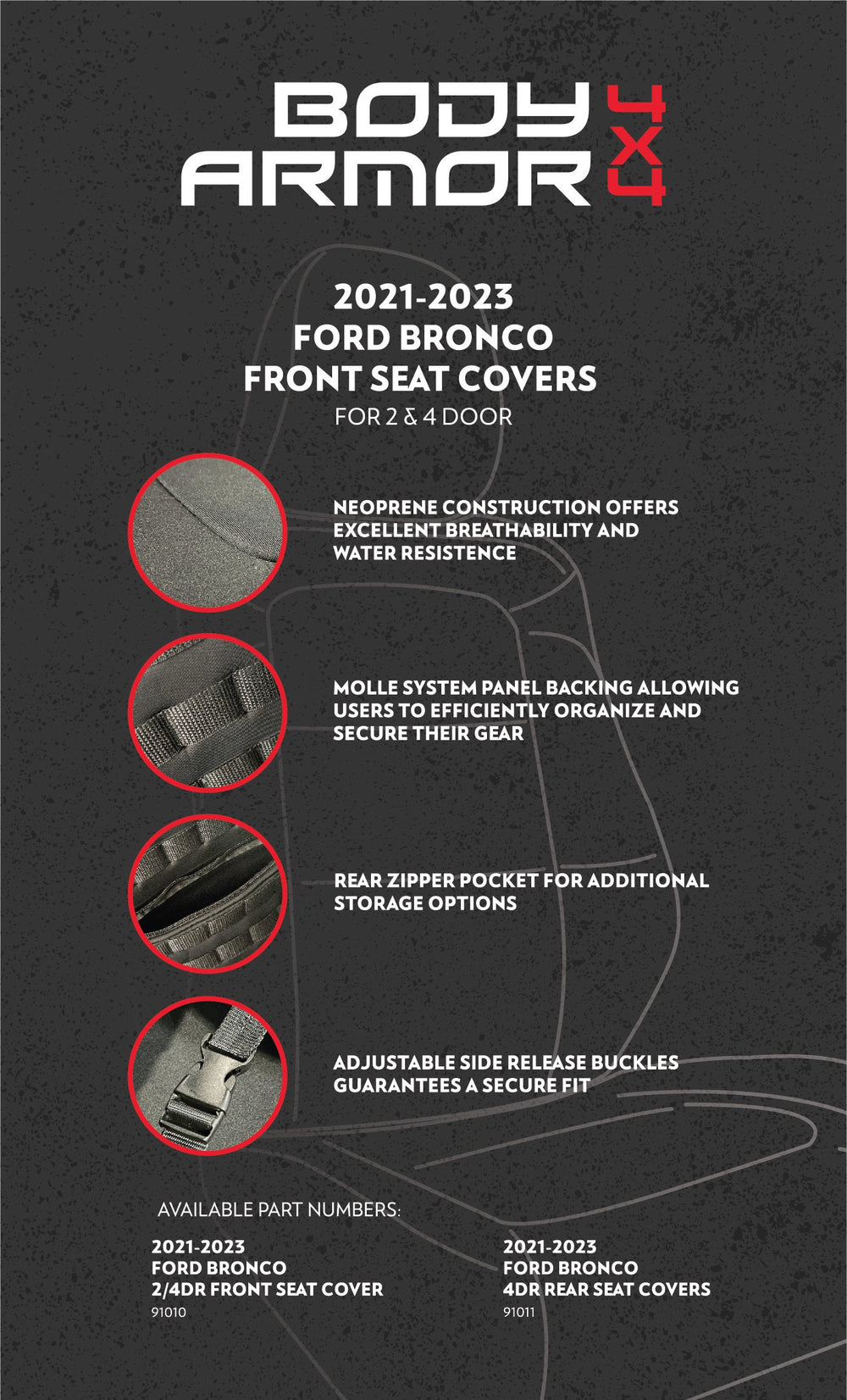 Product of Body Armor 91010 Black Neoprene Seat Cover