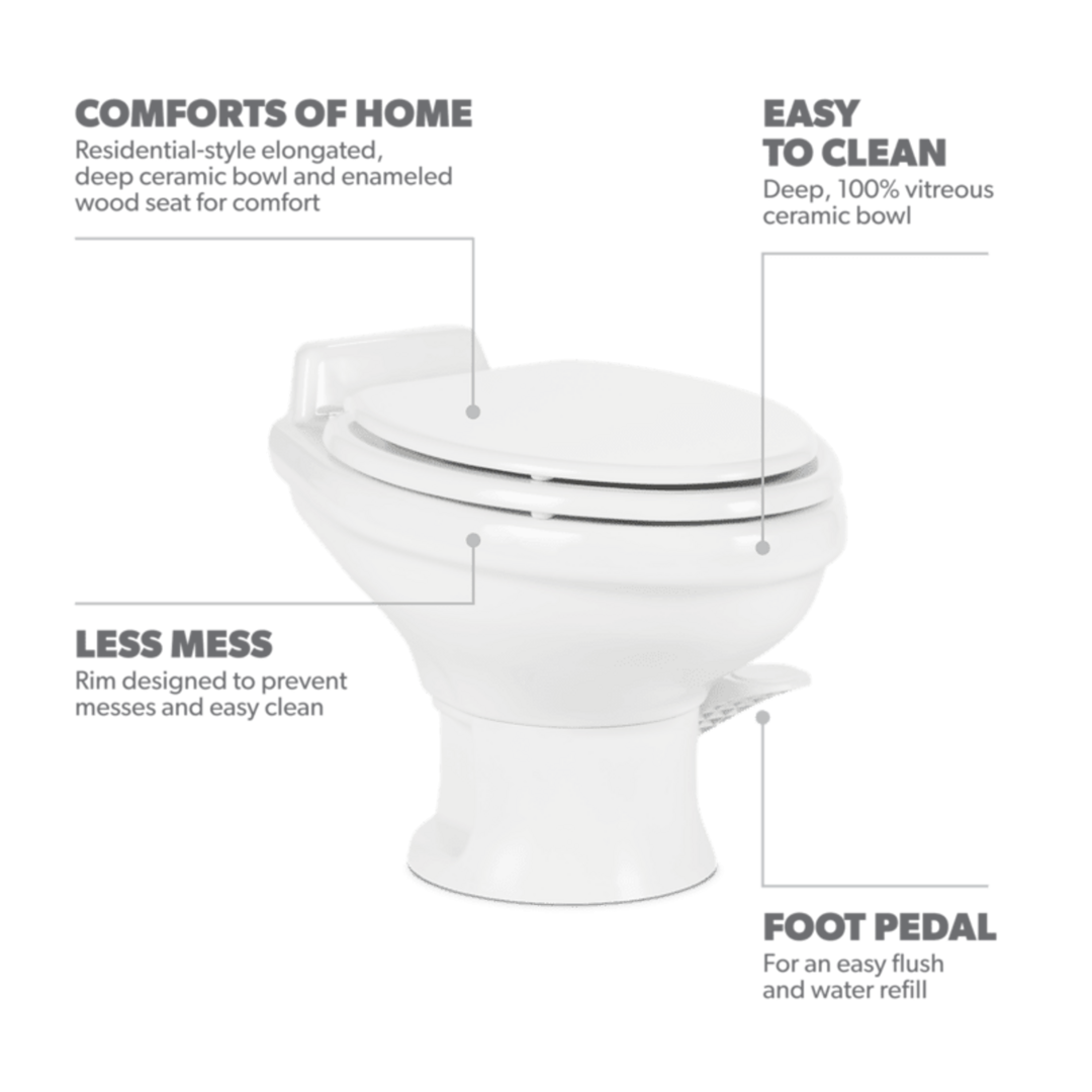 Product of Dometic 302321681 Permanent Full Bowl Flush Toilet , 13-1/2 Inch