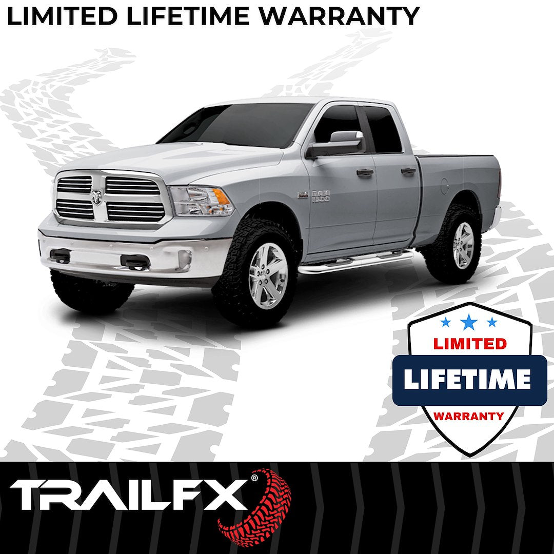 Product of TrailFX A0061S TFX Round Tube Side Steps Nerf Bar With Surface Steps