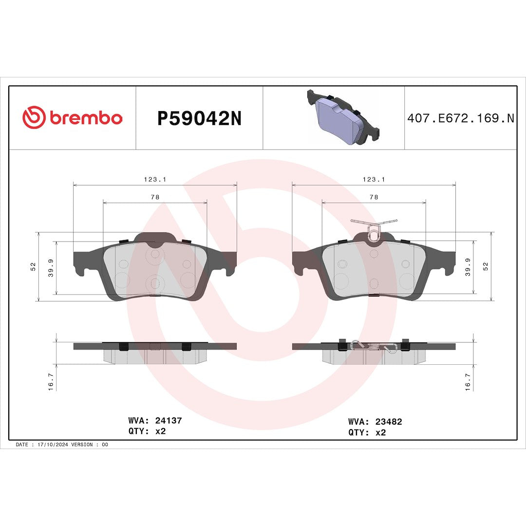 Brembo P59042n Brake Pad||p59042n_Drw.Jpg||91||brmp59042n||1753857