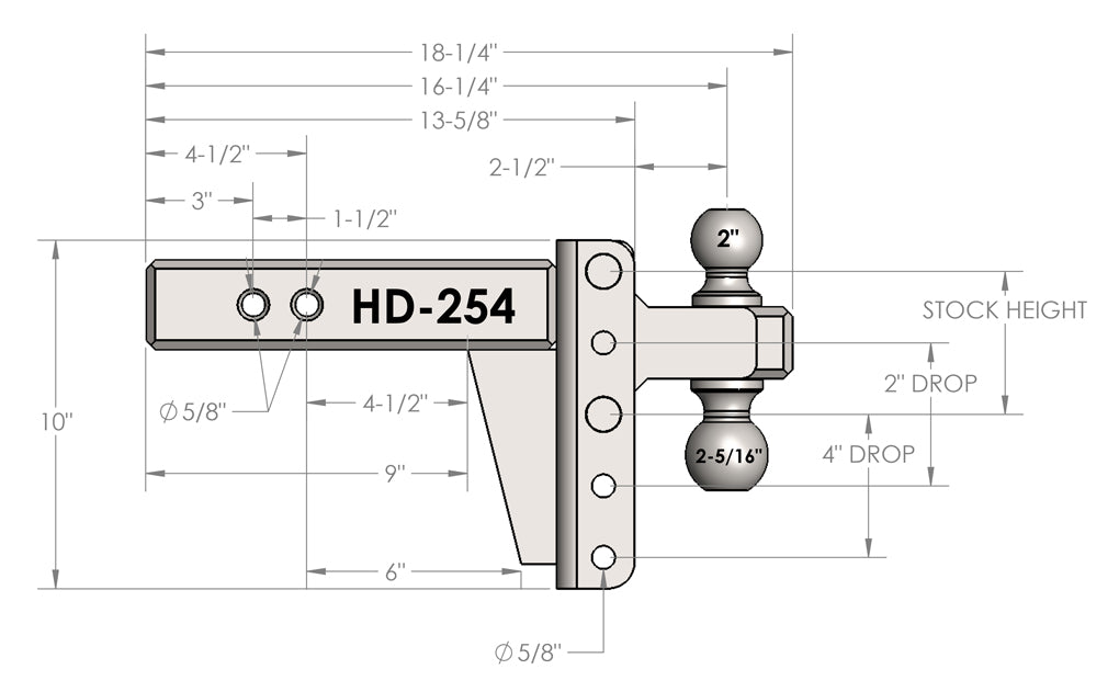 Bulletproof Hitches Hd254 Trailer Hitch Ball Mount||hd254 (2).Jpg||86||bphhd254||1008236