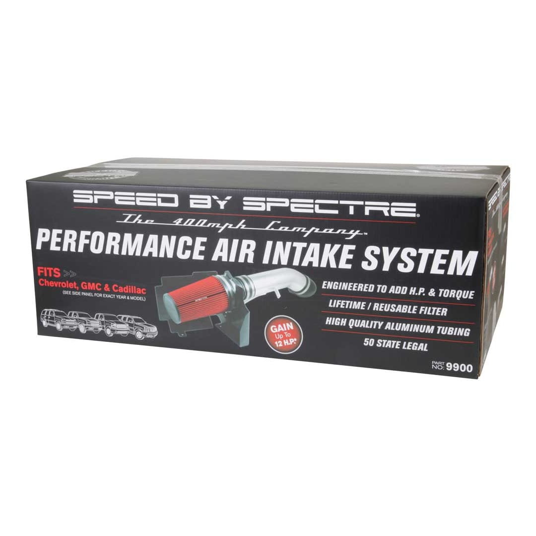 Product of Spectre Industries 9900 Polished Racing Cold Air Intake w/ Red Filter