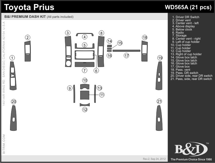 B & I Fender Wd565a-Sdb Dash Panel Trim||wd565a_Schematic.Jpg||85||b62wd565asdb||1424816