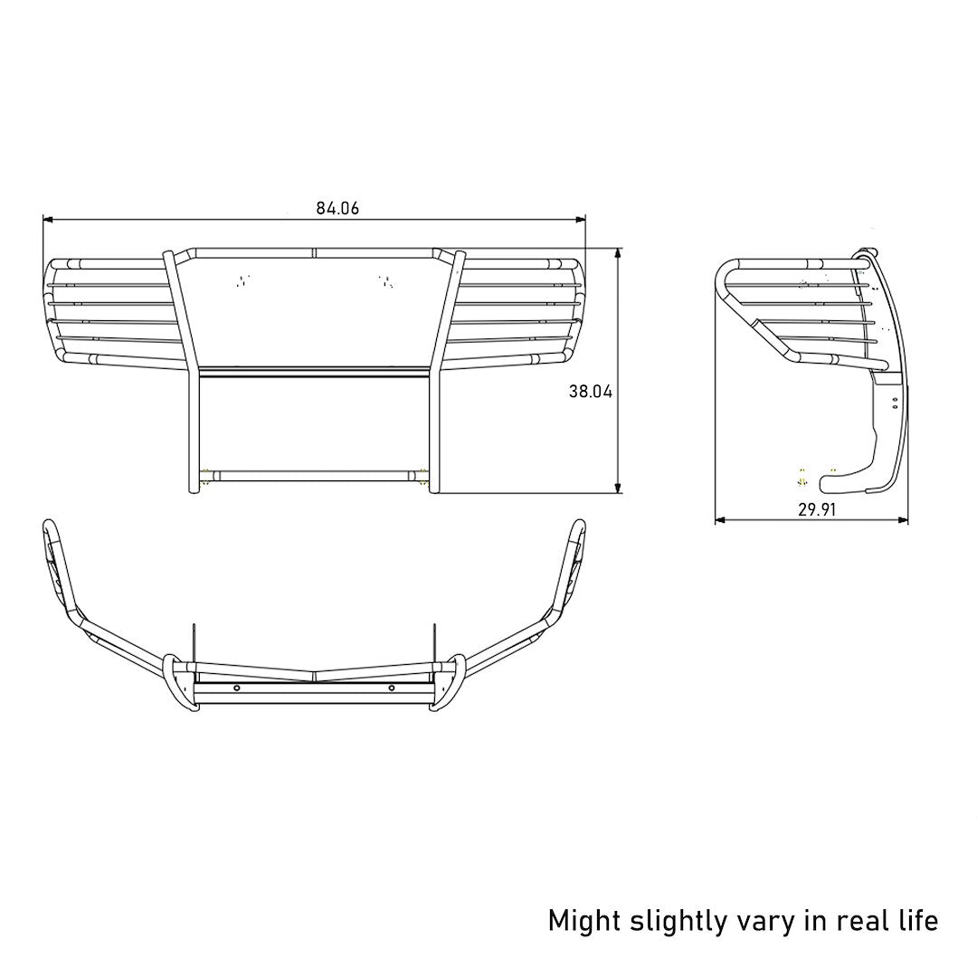 Product of Black Horse Offroad 17NR28MA-PLFB Grille Guard