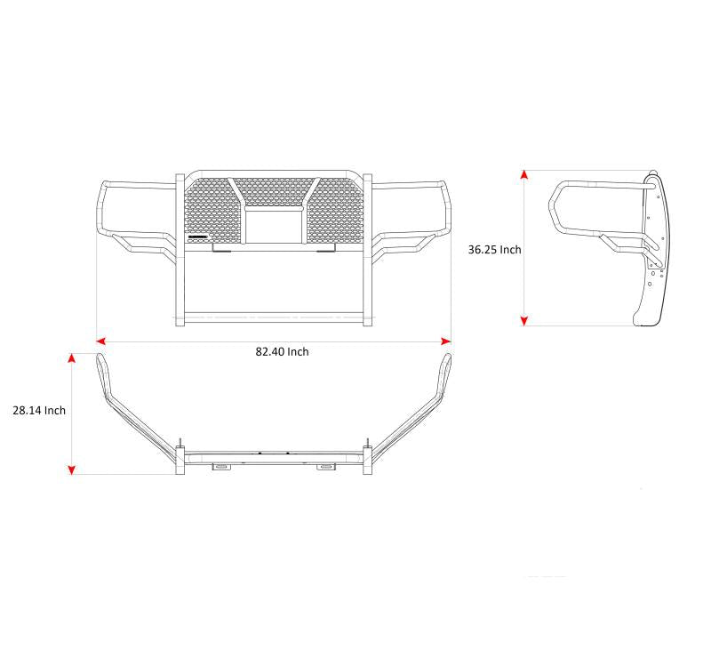 Black Horse Offroad Ru-Dora20-B-Plfb Grille Guard||ru-Dora20-B-Plfb_13.Jpg||95||blkora20bplfb||2238892