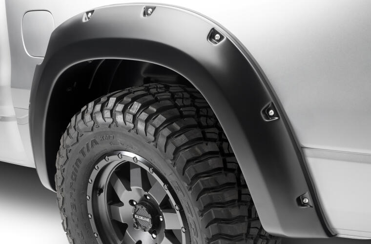 Product of Bushwacker 50054-02 Pocket Style/ Exposed Fasteners Black Fender Flare - Set Of 2