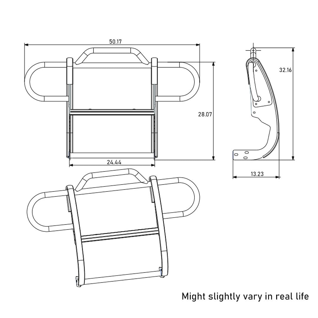 Product of Black Horse Offroad 17JPWRMA-PLFR Grille Guard