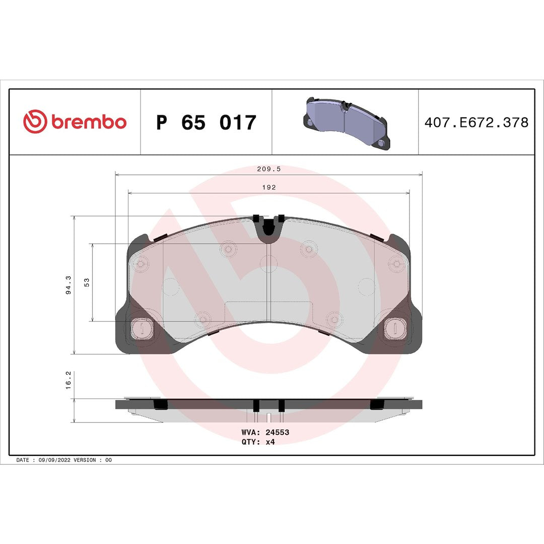 Brembo P65017 Brake Pad||p65017_Drw.Jpg||87||brmp65017||1753907