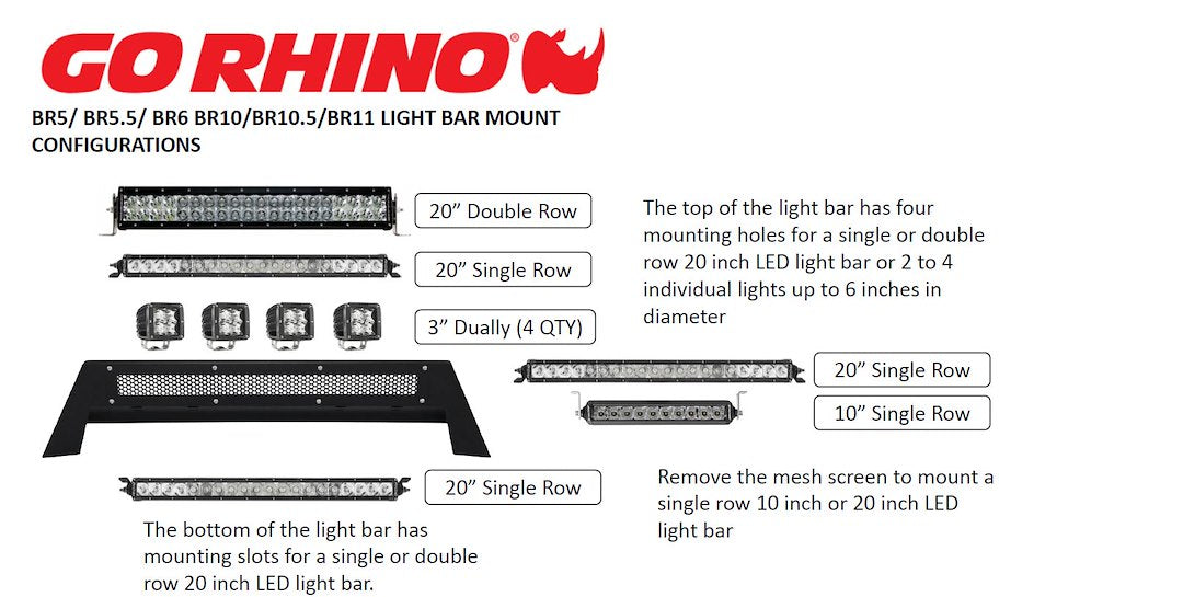 Go Rhino 26173t Driving/ Fog Light Mounting Bar||||90||g2626173t||2019607