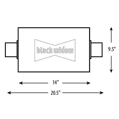 Black Widow Exhaust Bw001-P Exhaust Muffler||bw001-P-3.Jpg||87||bwebw001p||1632481
