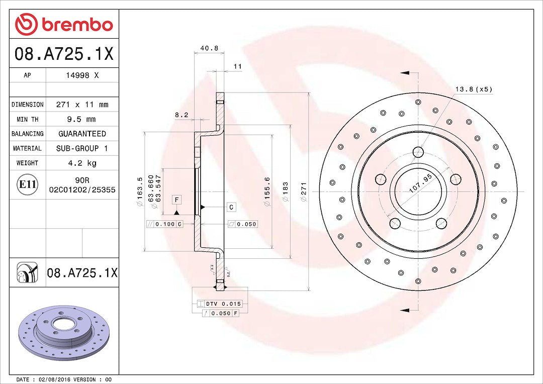 Brembo 08a7251xc02 Brake Rotor||08a7251xc02.Jpg||85||brm8a7251xc02||1684432